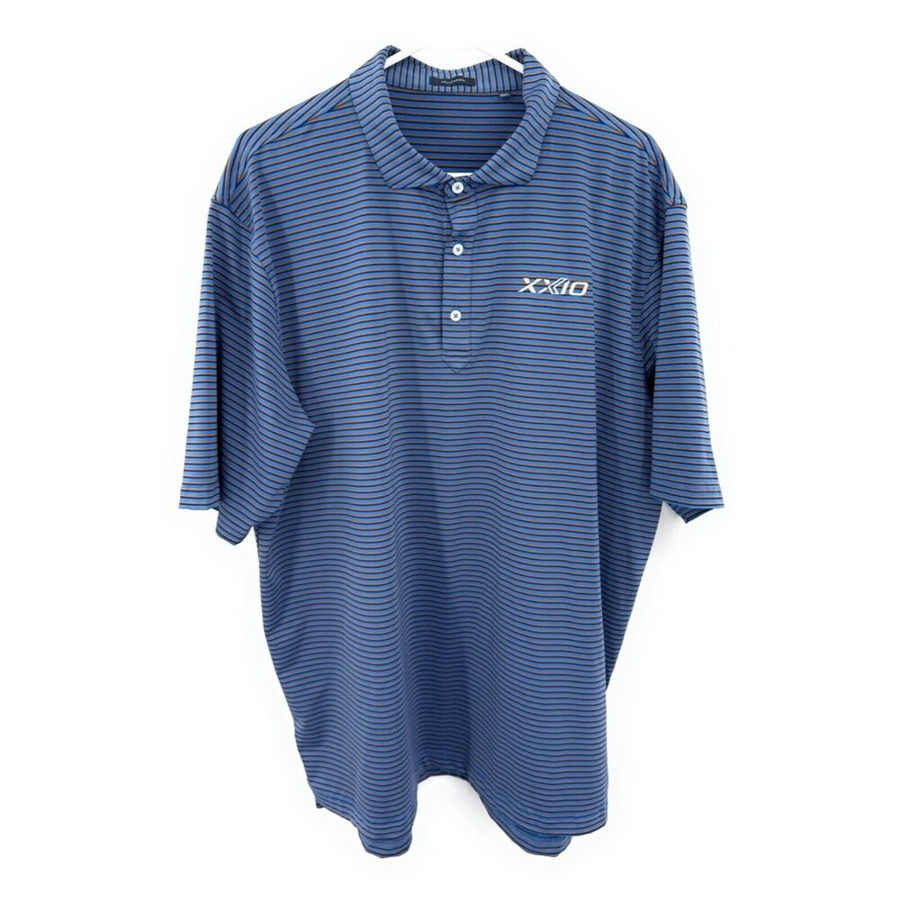 Turtleson XX10 Golf Striped Polo Shirt‎ Blue Striped Men's XXL